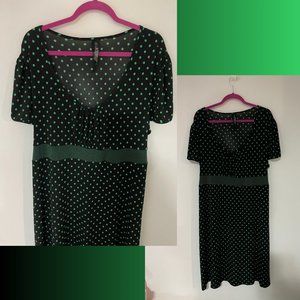 Green Polka Dot Plus-Sized Dress